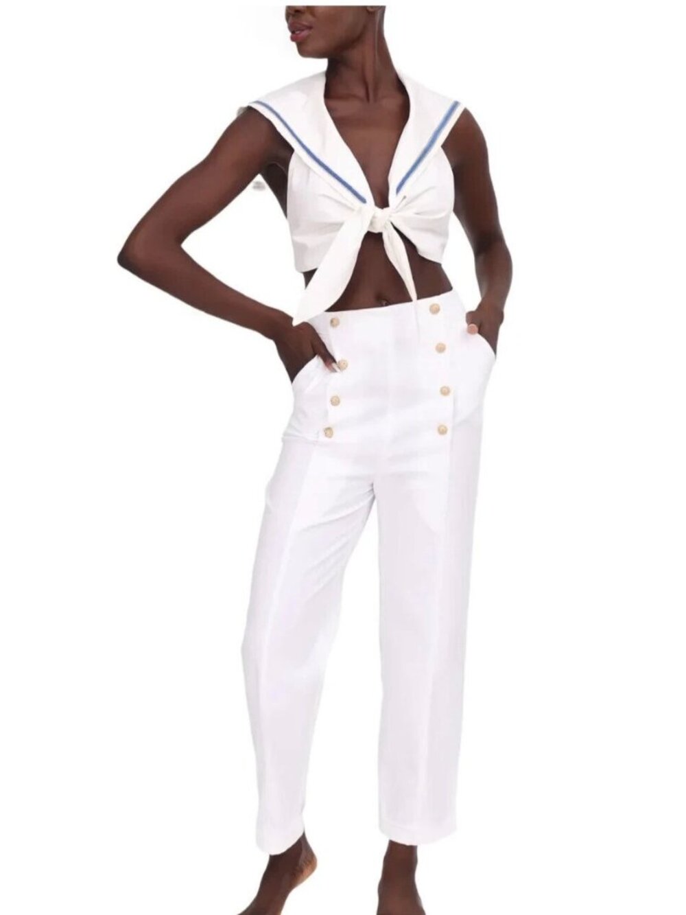 My Beachy Side X Emily in Paris Marin Pants - White NWT small